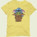 Tričko s potlačou – Baby Yoda a Stitch 2