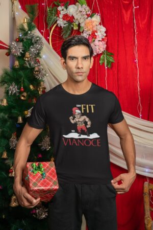 gildan t shirt mockup featuring a serious man celebrating christmas m30617