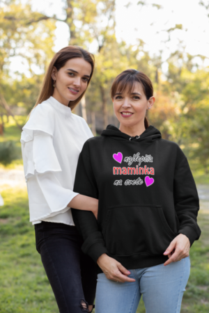 hoodie mockup of a woman receiving a hug from her daughter 32657