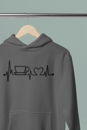 mockup of a cotton heritage hoodie placed on a wooden hanger m35303 1 2