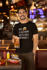 Tričko s potlačou – Pivo je ako mama. Keď ťa volá, nepapuľuj!