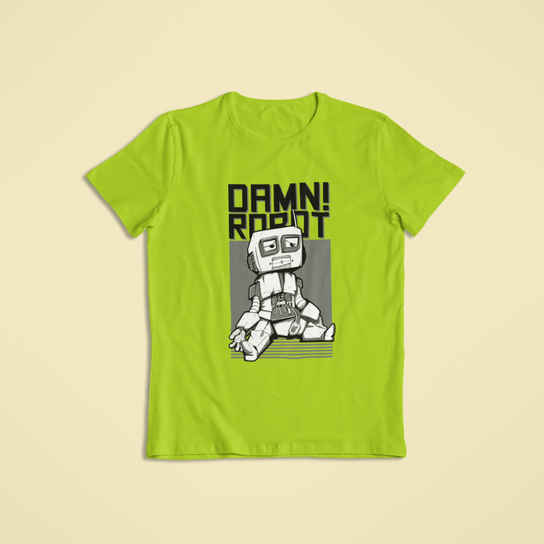 robot-2.png Tričko s potlačou – Damn! Robot – Obrázok 1