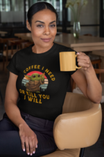 Tričko s potlačou – Yoda - Coffee I need or kill you I will